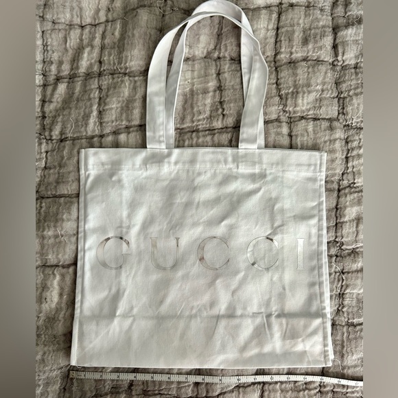 White Gucci Canvas Tote - Picture 1 of 3
